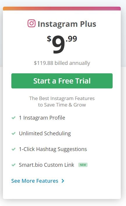 tailwind for Instagram pricing