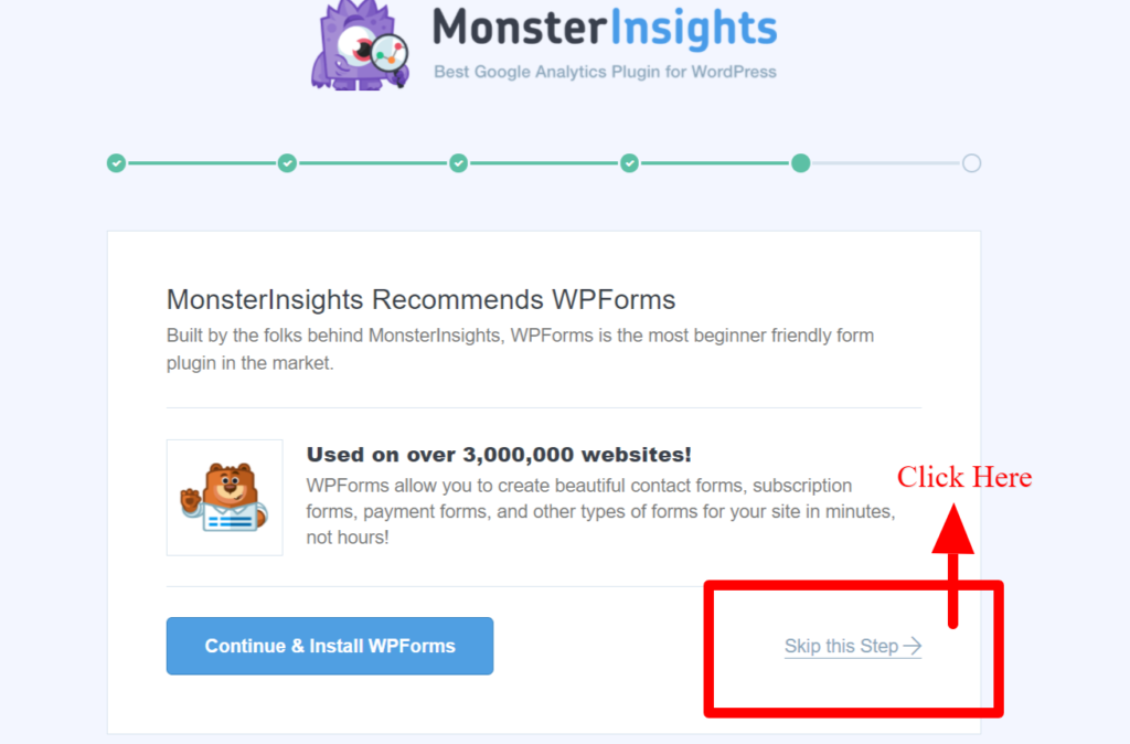 MonsterInsights Recommended WPForms
